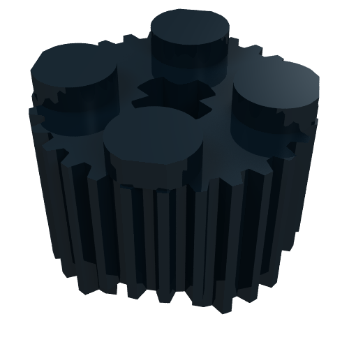 92947-7.png 92947 - Brick, Round 2 x 2 with Axle Hole and Grille / Fluted Profile - Image 1