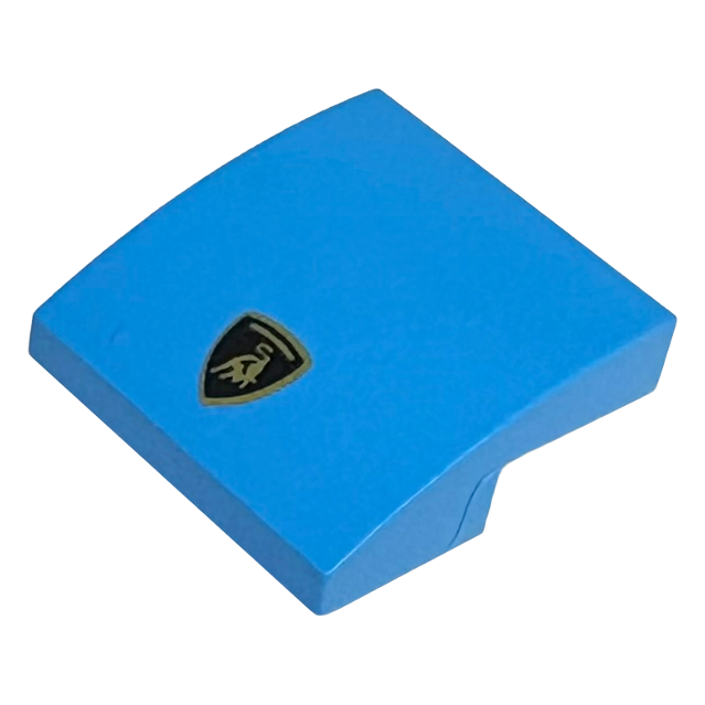 15068pb643 - Slope, Curved 2 x 2 x 2/3 with Lamborghini Logo Pattern – Dark Azure