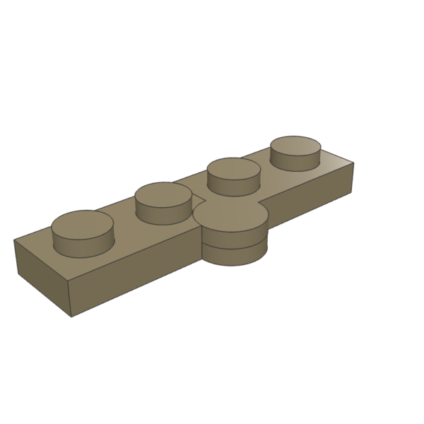 Hinge Plate 1 x 4 Swivel (2429 / 2430) – Dark Tan