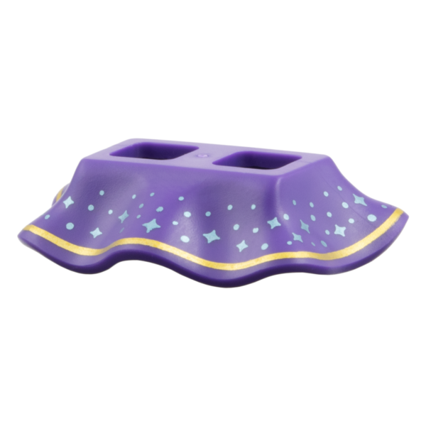 24782pb11 - Minifigure Skirt Plastic with Metallic Light Blue Stars, Gold Stripe Pattern – Dark Purple