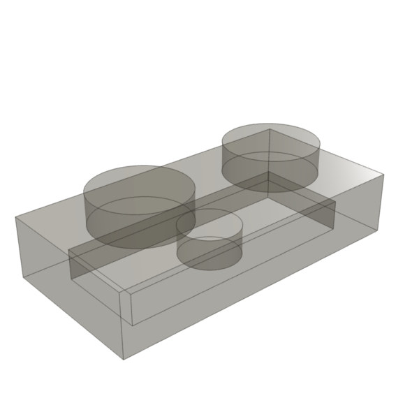 Plate 1 x 2 – Trans-Black