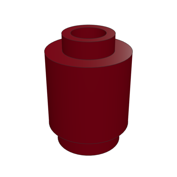 Brick, Round 1 x 1 – Dark Red