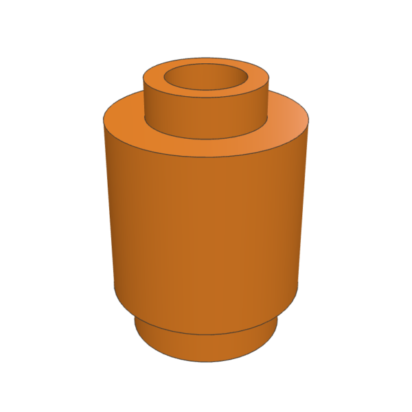 Brick, Round 1 x 1 – Orange