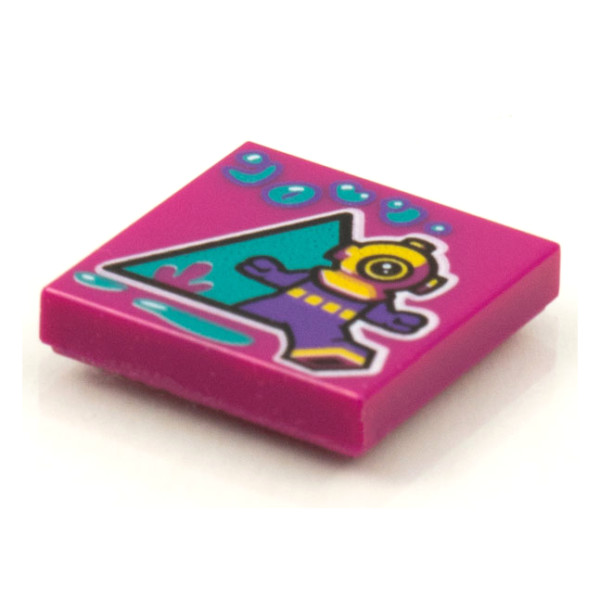 3068pb1615 - Tile 2 x 2 with BeatBit Album Cover - Deep Sea Diver Pattern – Magenta