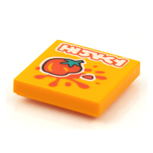 3068pb1617 - Tile 2 x 2 with BeatBit Album Cover - Squashed Tomato Pattern – Orange
