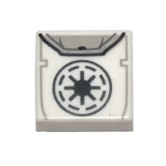 3070pb268 - Tile 1 x 1 with Black SW Galactic Republic Symbol Backpack Pattern – White