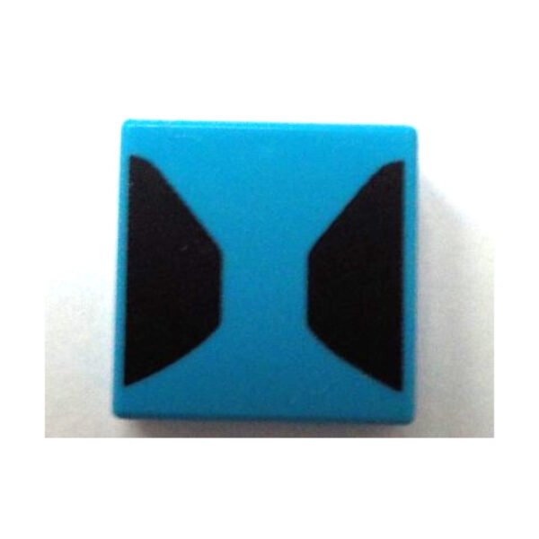 3070pb355 - Tile 1 x 1 with Black Trapezoids Pattern – Dark Azure