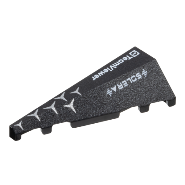 3504pb04 - Wedge 5 x 2 Left with Silver Mercedes Logo Repeating, White 'TeamViewer' and 'SOLERA' Pattern – Black