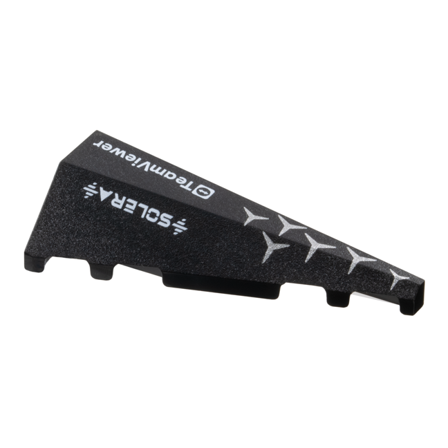 3505pb04 - Wedge 5 x 2 Right with Silver Mercedes Logo Repeating, White 'TeamViewer' and 'SOLERA' Pattern – Black
