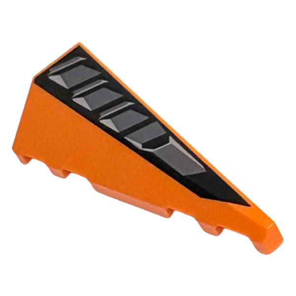 3505pb10 - Wedge 5 x 2 Right with Black, Dark Silver and Silver Air Vent Pattern – Orange