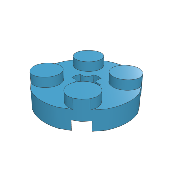 Plate, Round 2 x 2 with Axle Hole – Dark Azure