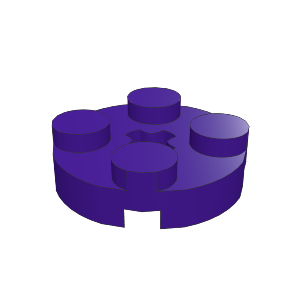 Plate, Round 2 x 2 with Axle Hole – Dark Purple