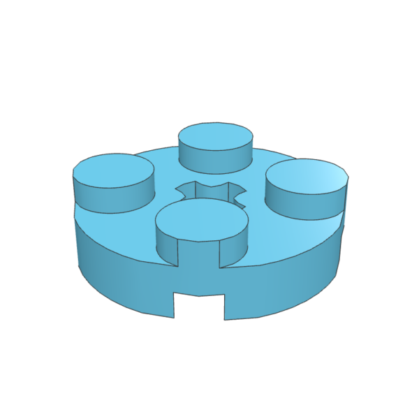 Plate, Round 2 x 2 with Axle Hole – Medium Azure