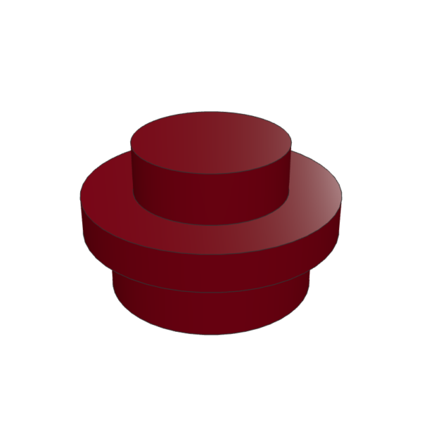 Plate, Round 1 x 1 – Dark Red