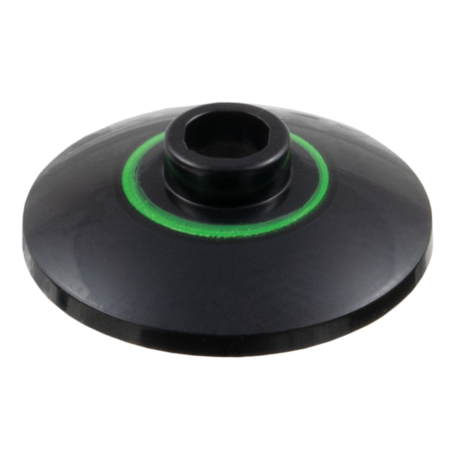 4740pb039 - Dish 2 x 2 Inverted (Radar) with Bright Green Ring Pattern – Black