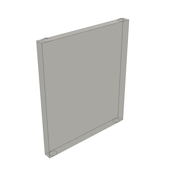 Glass for Window 1 x 3 x 3 Flat Front – Trans-Black