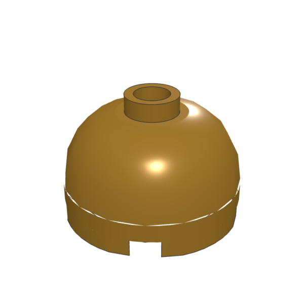Brick, Round 2 x 2 Dome Top (Undetermined Type) – Pearl Gold