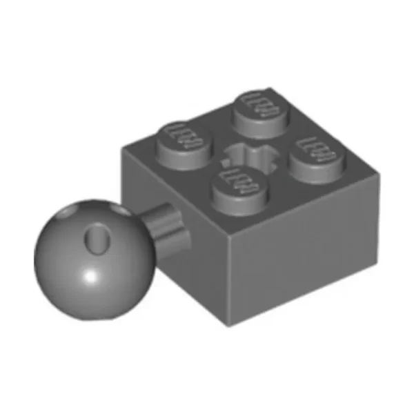 57909b Technic Brick 2x2 with Ball Joint Dark Bluish Gray
