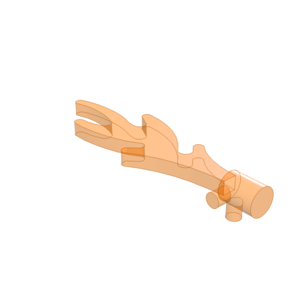 Wave Rounded Straight with Bar End and Small Pins (Castle Dragon Flame / Seaweed / Water) – Trans-Neon Orange