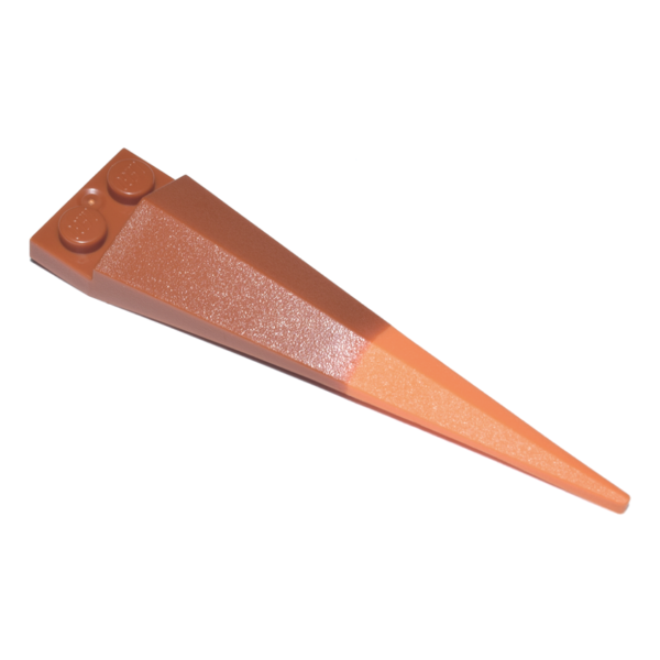 61406pb04 - Plate, Modified 1 x 2 with Angular Extension with Molded Flexible Orange Tip Pattern – Dark Orange