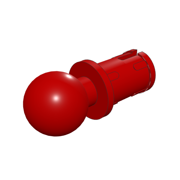 Technic, Pin with Friction Ridges and Tow Ball (Undetermined Type) – Red
