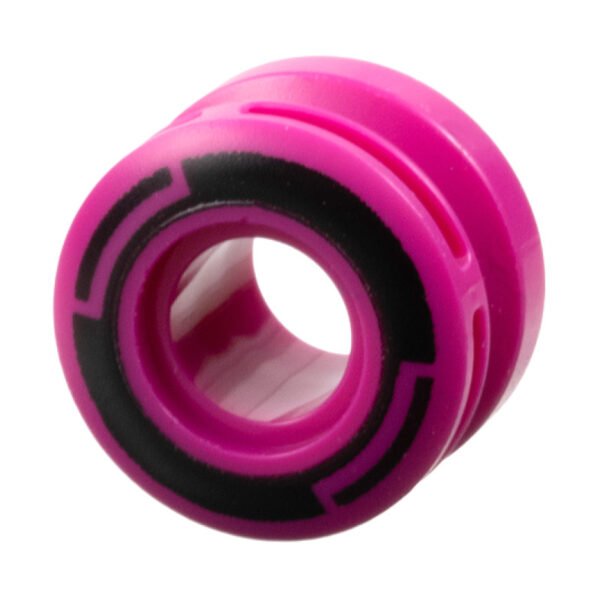 6683pb01 - Wheel 11mm D. x 8mm with Center Groove, 8 Spokes and Smooth Side with Black Circle and Arcs Pattern – Magenta