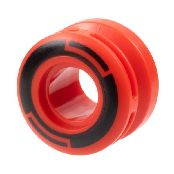 6683pb01 - Wheel 11mm D. x 8mm with Center Groove, 8 Spokes and Smooth Side with Black Circle and Arcs Pattern – Red