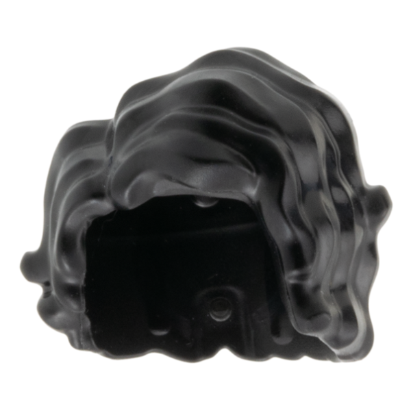 7312 - Minifigure, Hair Mid-Length Tousled, Wavy and Parted on Right – Black