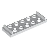 7665 - Plate, Modified 2 x 6 with Inset Panels on Both Ends – White