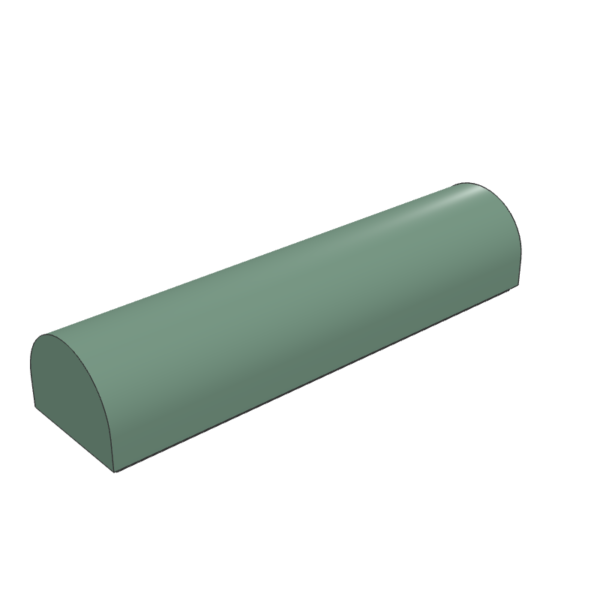 Slope, Curved 1 x 4 x 2/3 Double – Sand Green