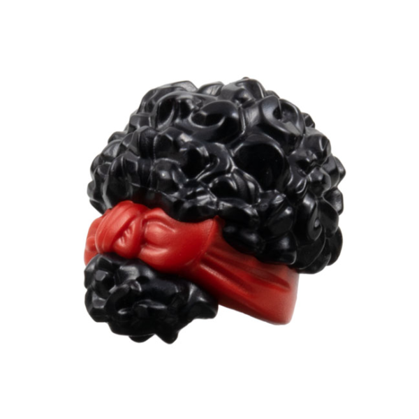 79984pb04 - Mini Doll, Hair Coiled, Pulled Up with Molded Red Head Wrap Pattern – Black