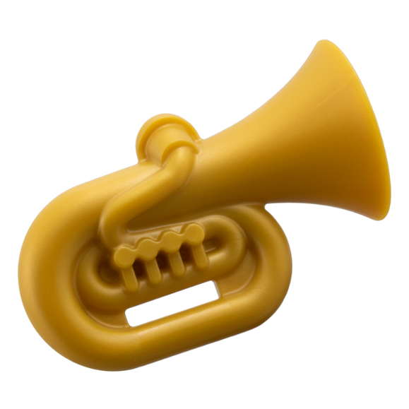 8039 - Minifigure, Utensil Musical Instrument, Tuba – Pearl Gold