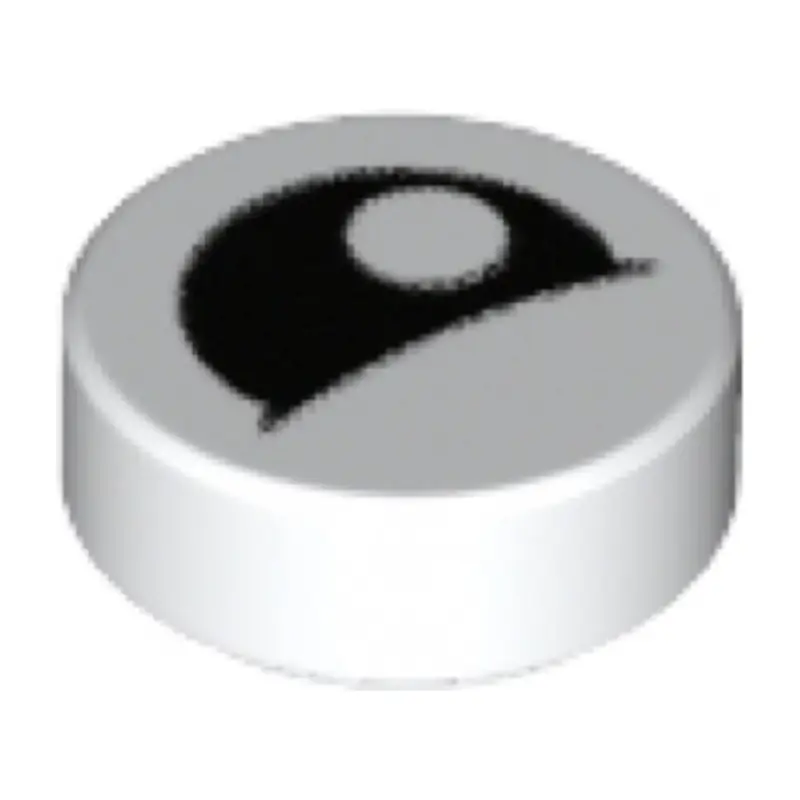 98138pb027 Tile Round 1x1 White