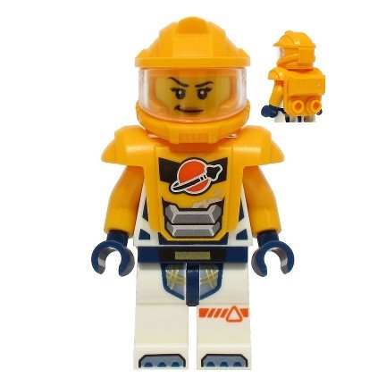 cty1754 - Astronaut - Female, White Spacesuit with Bright Light Orange Arms, Bright Light Orange Helmet, Bright Light Orange Armor with Ingot
