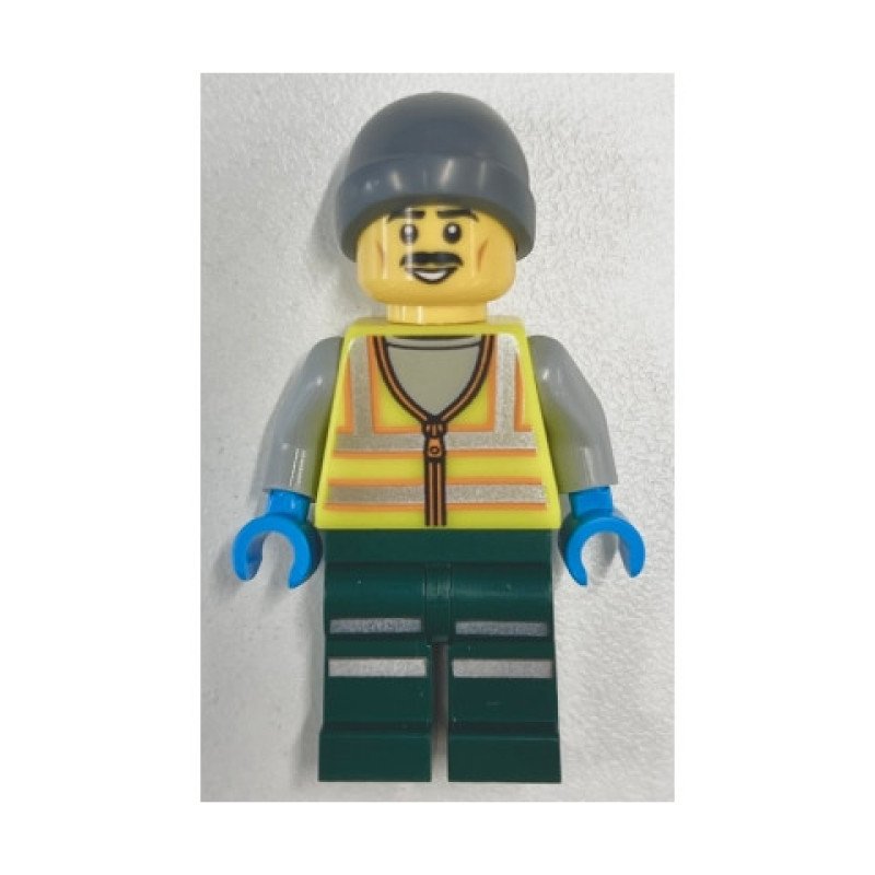 cty1966 - Snowplow Driver - Male, Neon Yellow Safety Vest with Reflective Stripes, Dark Green Legs with Reflective Stripes, Gray Beanie cty1966 - Snowplow Driver - Male, Neon Yellow Safety Vest with Reflective Stripes, Dark Green Legs with Reflective Stripes, Gray Beanie