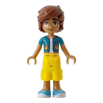 frnd0778 - Friends Leo - Dark Turquoise Jacket, Yellow Cropped Trousers, Medium Azure Shoes